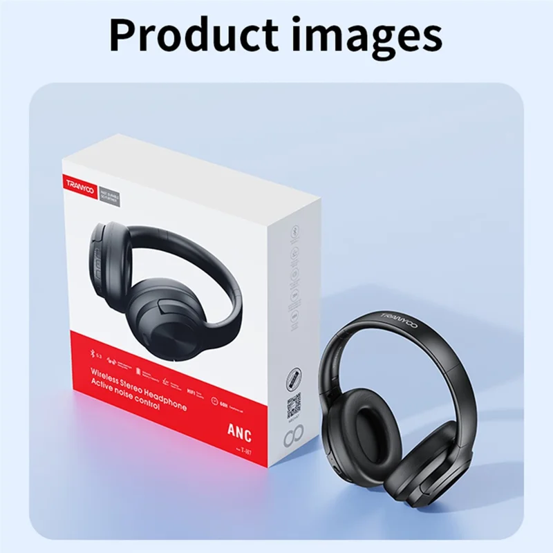 TRANYOO T-H7 ANC Noise Cancelling Bluetooth-Compatible Headphone Over Ear Wireless Headset