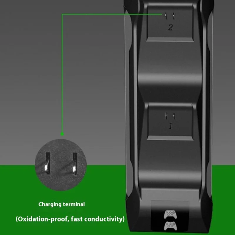 Charging Dock for Xbox Series X / S  /  Xbox One S / X  /  Xbox Elite Dual Controller Charger Station with Battery Back Cover - Black