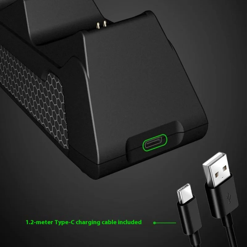 Charging Dock for Xbox Series X / S  /  Xbox One S / X  /  Xbox Elite Dual Controller Charger Station with Battery Back Cover - Black