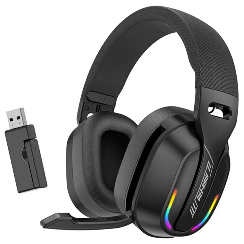 GT100 2.4G / Bluetooth-Compatible / Wired Gaming Headset RGB Light E-Sports Music Over-ear Headphone
