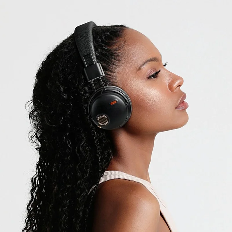 FUNK High Fidelity ANC Bluetooth-Compatible Headphone Surround Sound Headset with AAC Codec and Microphone - Black