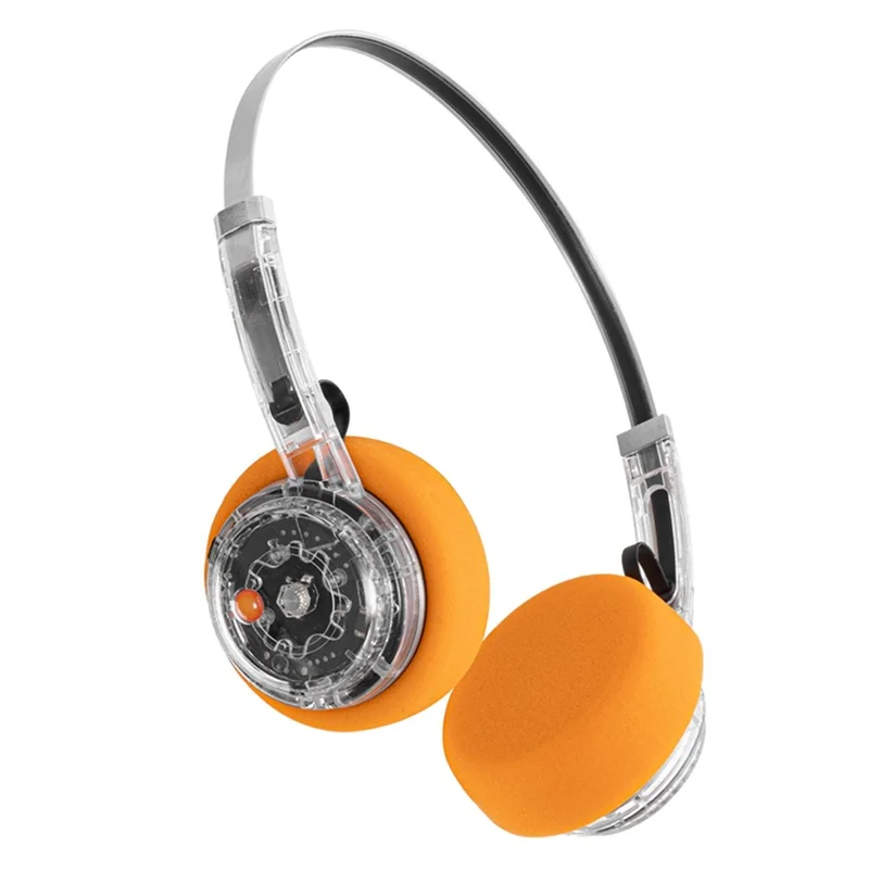 LC6300 Wireless Bluetooth-Compatible Headphone Retro HIFI Stereo Deep Bass DJ Music Headset - Transparent
