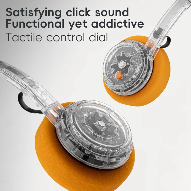 LC6300 Kabellose Bluetooth-kompatible Kopfhörer Retro HIFI Stereo Deep Bass DJ Musikheadset - Transparent Blau