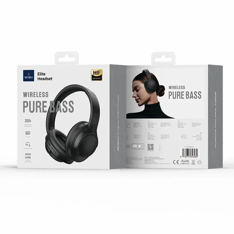 WIWU TD-08 Wireless Gaming Headphones Foldable Over Ear Noise Cancelling Bluetooth-compatible Headset with Mic - White