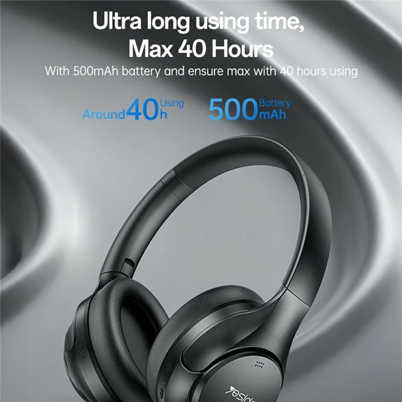 YESIDO EP09 HiFi Sound Wireless Headphones ANC + ENC Noise Cancellation Bluetooth-compatible Headset