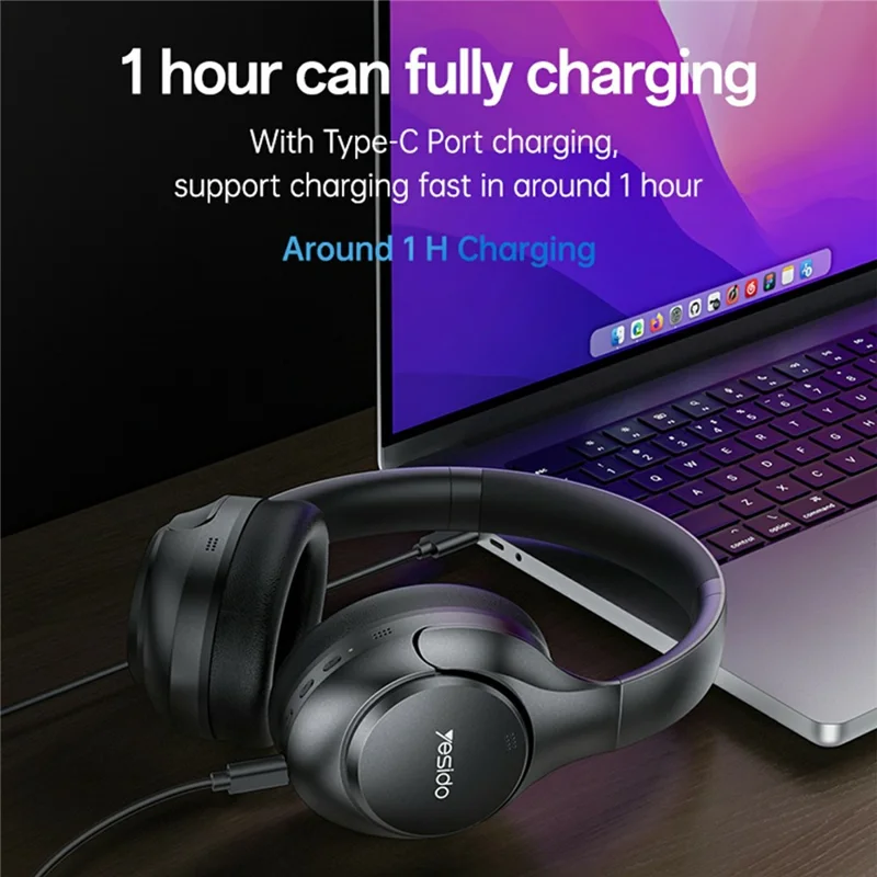 YESIDO EP09 HiFi Sound Wireless Headphones ANC + ENC Noise Cancellation Bluetooth-compatible Headset