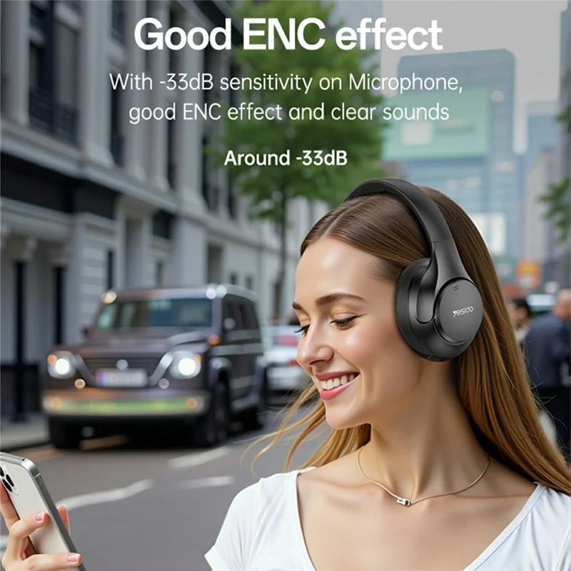 YESIDO EP09 HiFi Sound Wireless Headphones ANC + ENC Noise Cancellation Bluetooth-compatible Headset