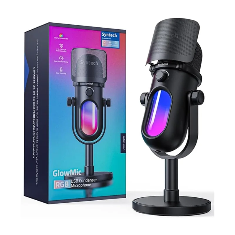 SYNTECH M100 RGB-kondensatormikrofon för gaming HiFi-inspelning Studionivå ljudmikrofon för gaming / direktsändning