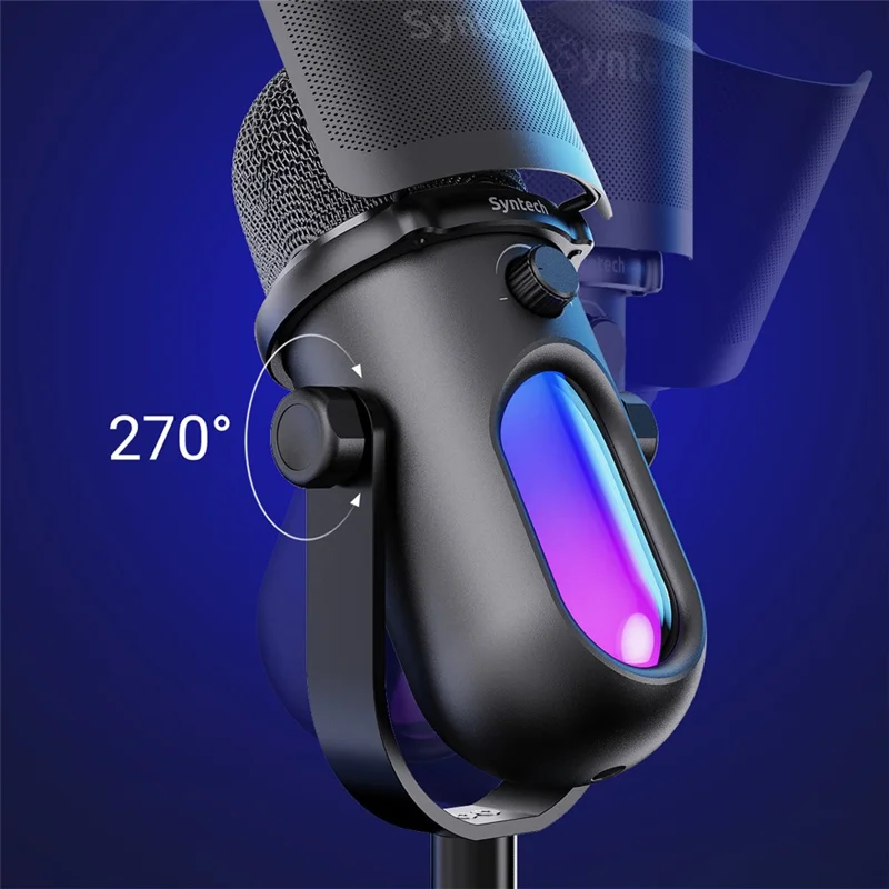 SYNTECH M100 RGB-kondensatormikrofon för gaming HiFi-inspelning Studionivå ljudmikrofon för gaming / direktsändning