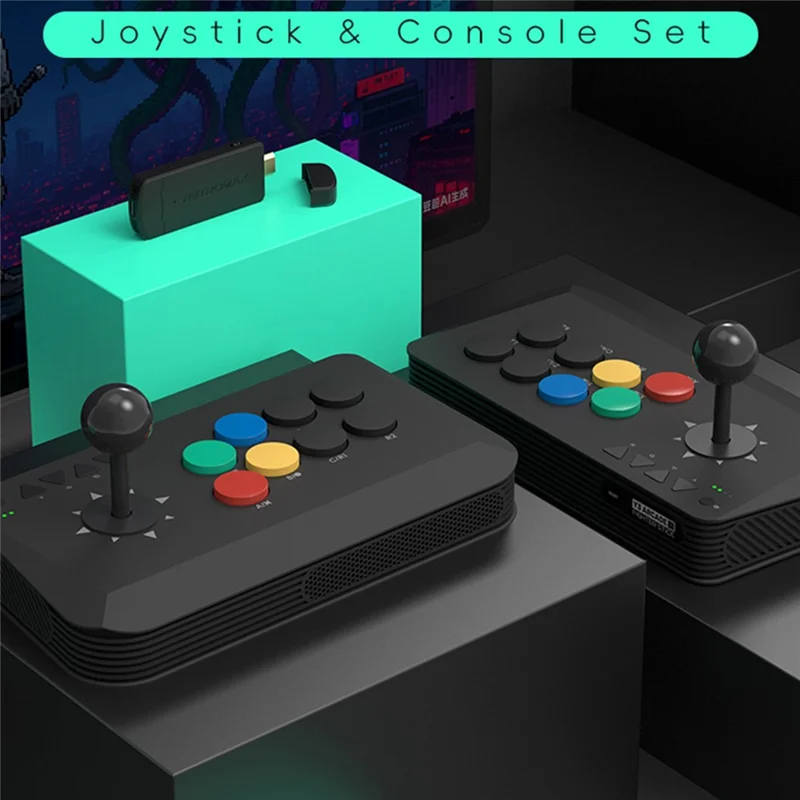 DATA FROG Y3A MAX 1Pc Joystick Controller Arcade Game Station with M8 Wireless Game Stick Support HD Video Output