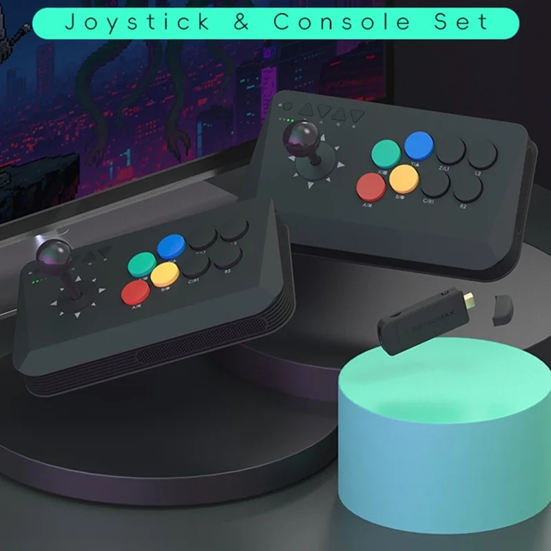 DATA FROG Y3A MAX 1Pc Joystick Controller Arcade Game Station with M8 Wireless Game Stick Support HD Video Output