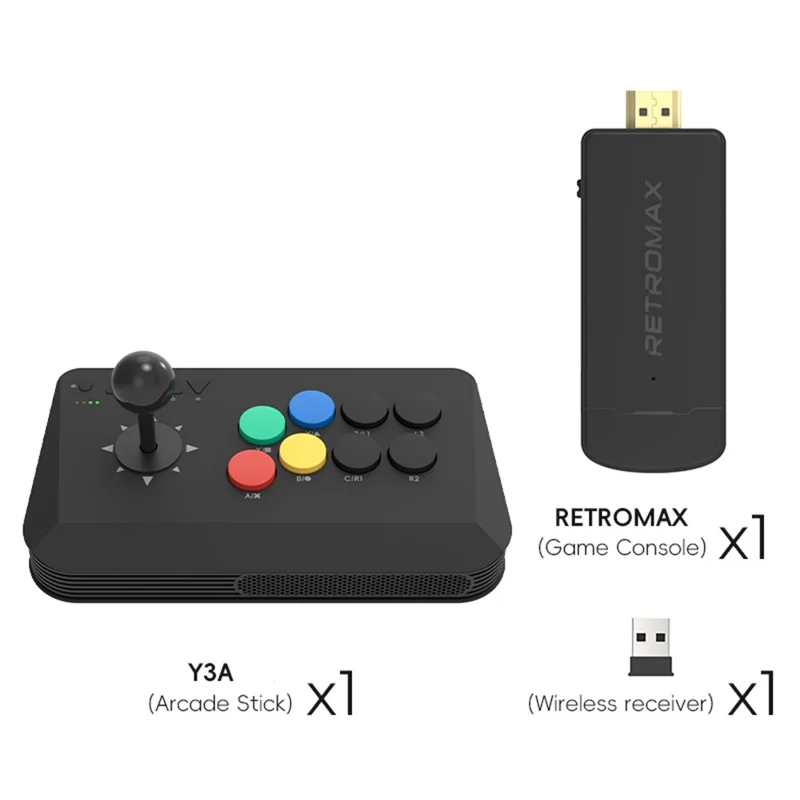 DATA FROG Y3A MAX 1Pc Joystick Controller Arcade Game Station with M8 Wireless Game Stick Support HD Video Output