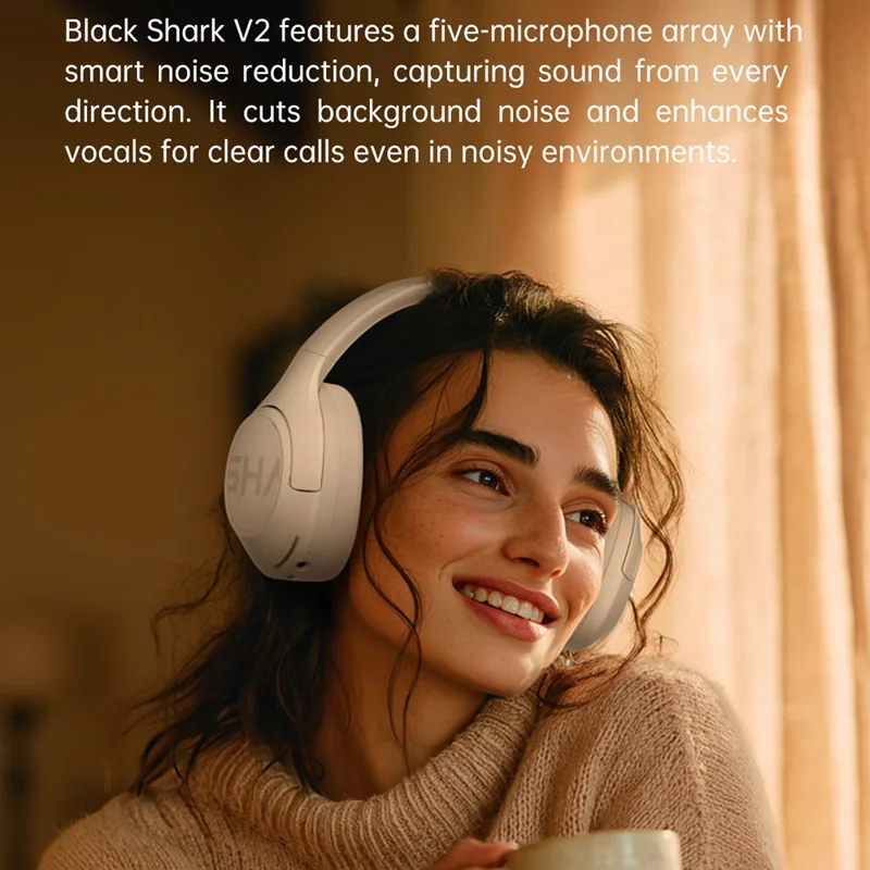 BLACK SHARK V2 Cuffie Bluetooth a bassa latenza compatibili Cuffie wireless Over Ear con cancellazione del rumore ANC - Nero