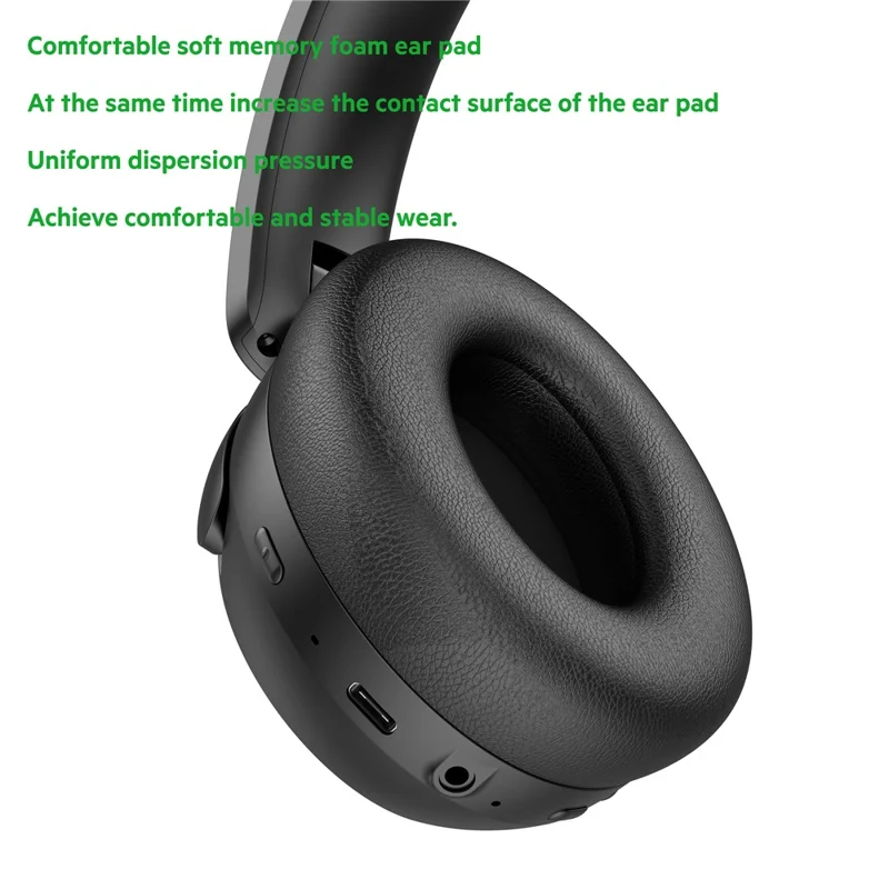 BUDI EP51B Wireless Noise Canceling Stereo Headphones Crystal Clear Calls Foldable Headset