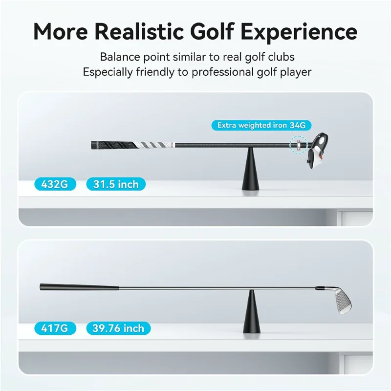 AMVR GA1 voor Meta Quest 3 / 3S Rechtercontroller Haptische Feedback Golfclub Grip Koolstofvezel VR Gaming Accessoire