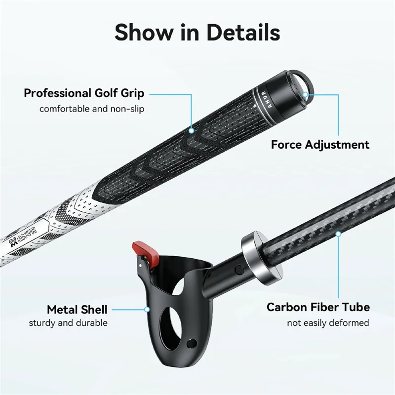 AMVR GA1 voor Meta Quest 3 / 3S Rechtercontroller Haptische Feedback Golfclub Grip Koolstofvezel VR Gaming Accessoire