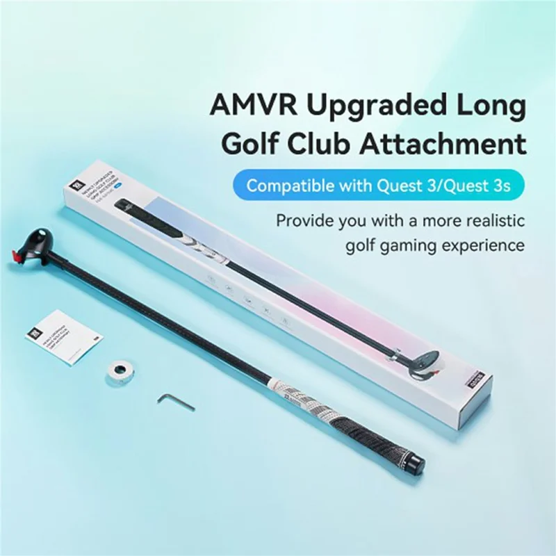 AMVR GA1 voor Meta Quest 3 / 3S Rechtercontroller Haptische Feedback Golfclub Grip Koolstofvezel VR Gaming Accessoire