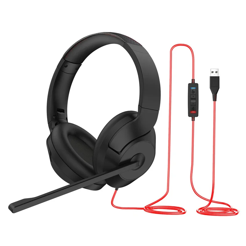OY832 USB Wired Ear Hook Headset ENC Dual Microphone Noise Canceling Headphones for Team Meetings