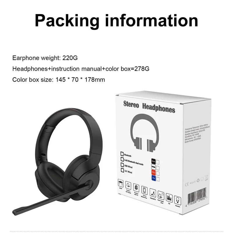 OY832 USB Wired Ear Hook Headset ENC Dual Microphone Noise Canceling Headphones for Team Meetings
