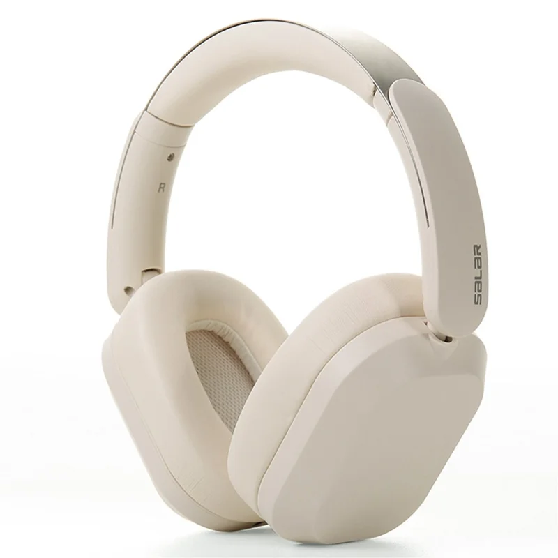 SALAR BM709 Wireless Headphones Bluetooth-Compatible 5.3 Gaming Headset with Mic  /  Dual EQ Modes - Beige