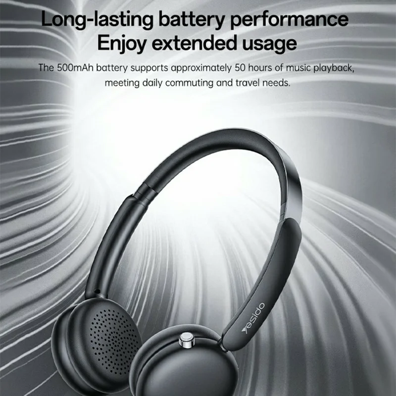 YESIDO EP13 Draadloze Hoofdtelefoon ANC+ENC Bluetooth-compatibele Headset - Zwart