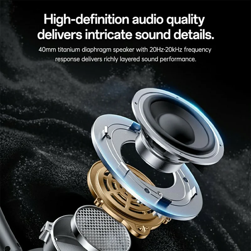 YESIDO EP13 Draadloze Hoofdtelefoon ANC+ENC Bluetooth-compatibele Headset - Zwart