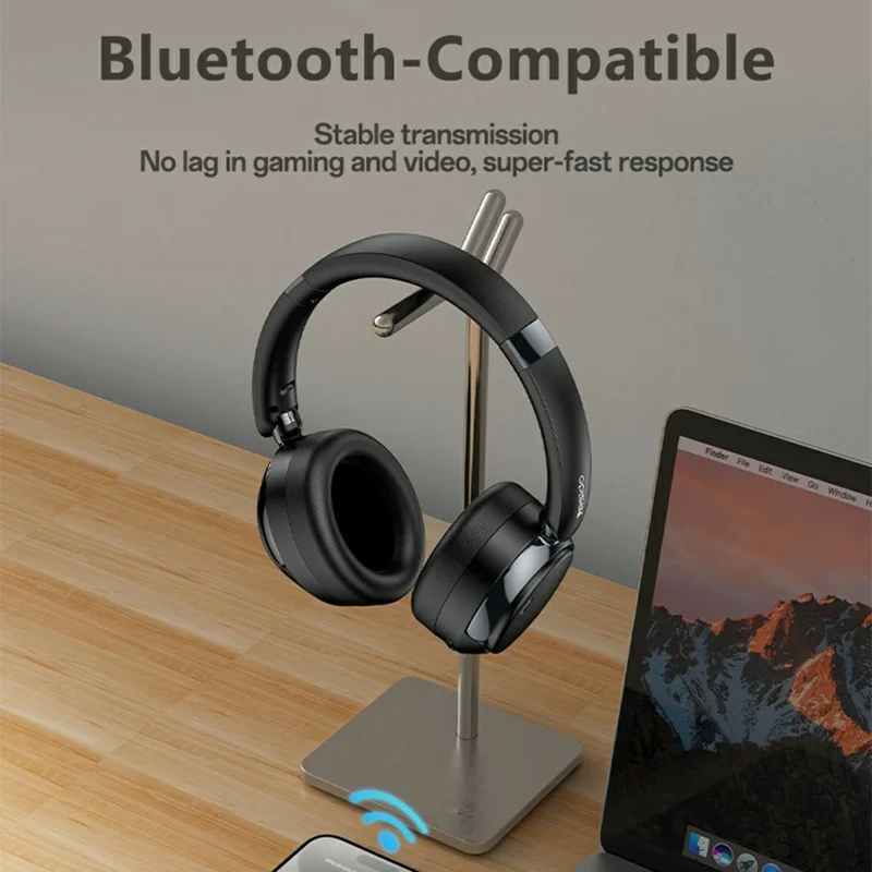 YESIDO EP11 Draadloze Hoofdtelefoon ANC+ENC Bluetooth-compatibele Hoofdtelefoon met Microfoon - Zwart