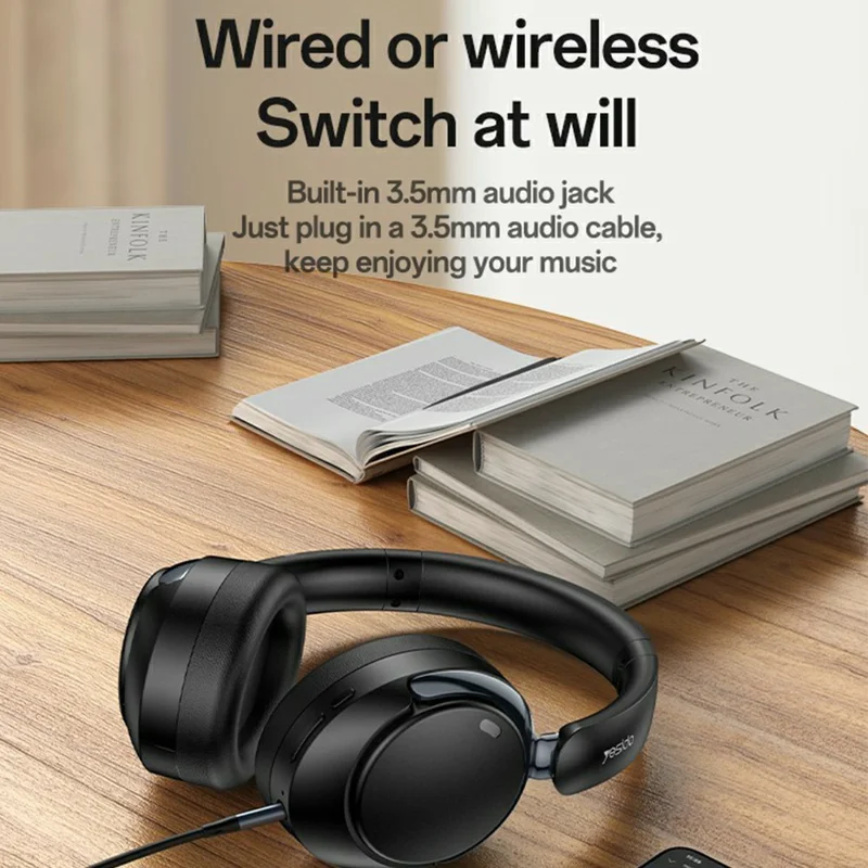 YESIDO EP11 Draadloze Hoofdtelefoon ANC+ENC Bluetooth-compatibele Hoofdtelefoon met Microfoon - Zwart