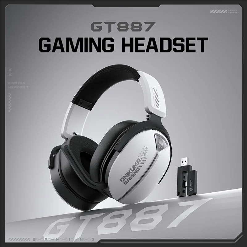 ONIKUMA GT887 Gaming Headphones with Microphone 4 Modes Wireless / Wired Over-Ear Headset - White
