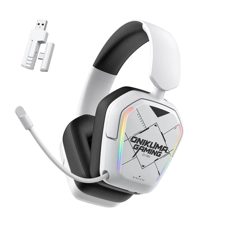 ONIKUMA GT883 Wireless Gaming Headset 4 Mode Bluetooth-Compatible Headphones with Microphone - White