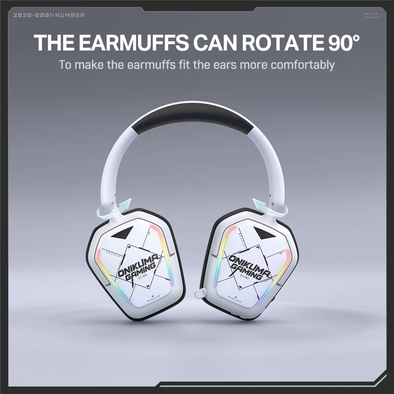 ONIKUMA GT883 Wireless Gaming Headset 4 Mode Bluetooth-Compatible Headphones with Microphone - White