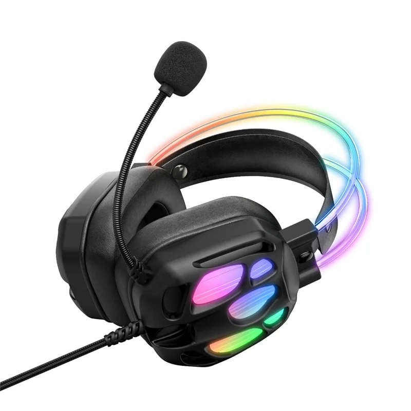 ONIKUMA X89 Gaming-Headset RGB Kabelgebundene Over-Ear-Kopfhörer mit Mikrofon für PC/Laptop-Nutzung – Schwarz