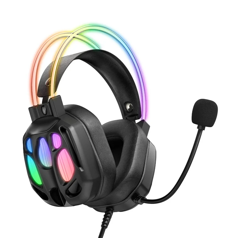 ONIKUMA X89 Gaming-Headset RGB Kabelgebundene Over-Ear-Kopfhörer mit Mikrofon für PC/Laptop-Nutzung – Schwarz