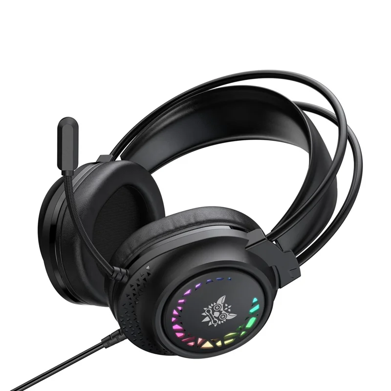 ONIKUMA X92 Gaming Headset RGB LED Wired Over Ear Headphones with Microphone For PC PS5 Gaming - Black