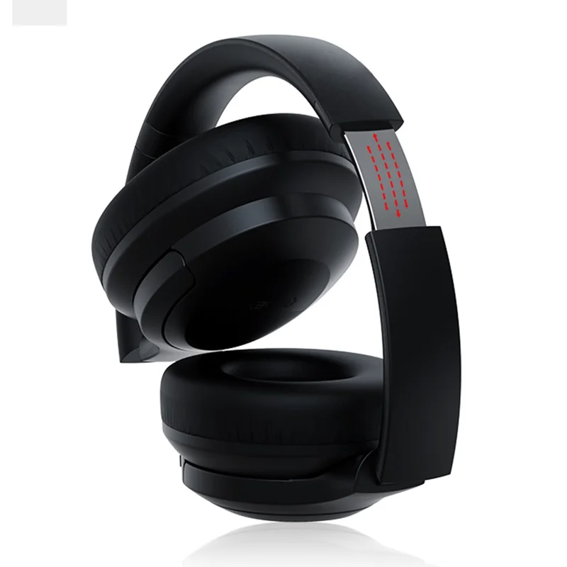 DEVIA EM203 EarBass Pro1 Bluetooth-kompatibla trådlösa huvudtelefoner, vikbara över örat med ANC-huvudtelefoner - Svart