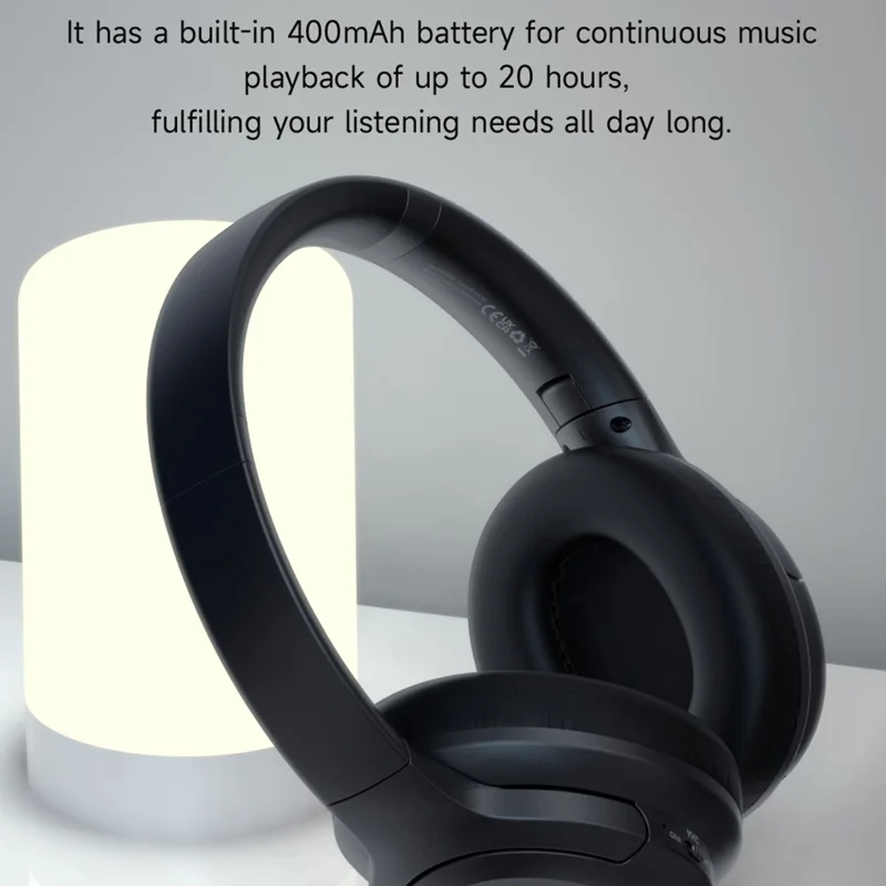 DEVIA EM203 EarBass Pro1 Bluetooth-kompatibla trådlösa huvudtelefoner, vikbara över örat med ANC-huvudtelefoner - Svart