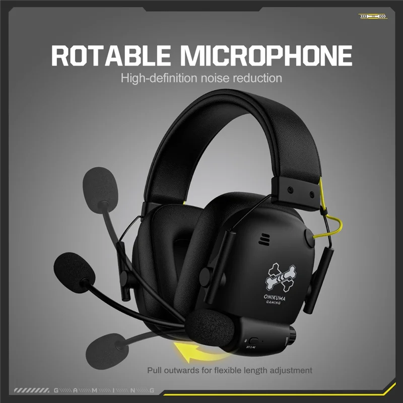 ONIKUMA GT888 4-режимная игровая гарнитура с поддержкой Bluetooth, 2.4G беспроводные наушники - Черные