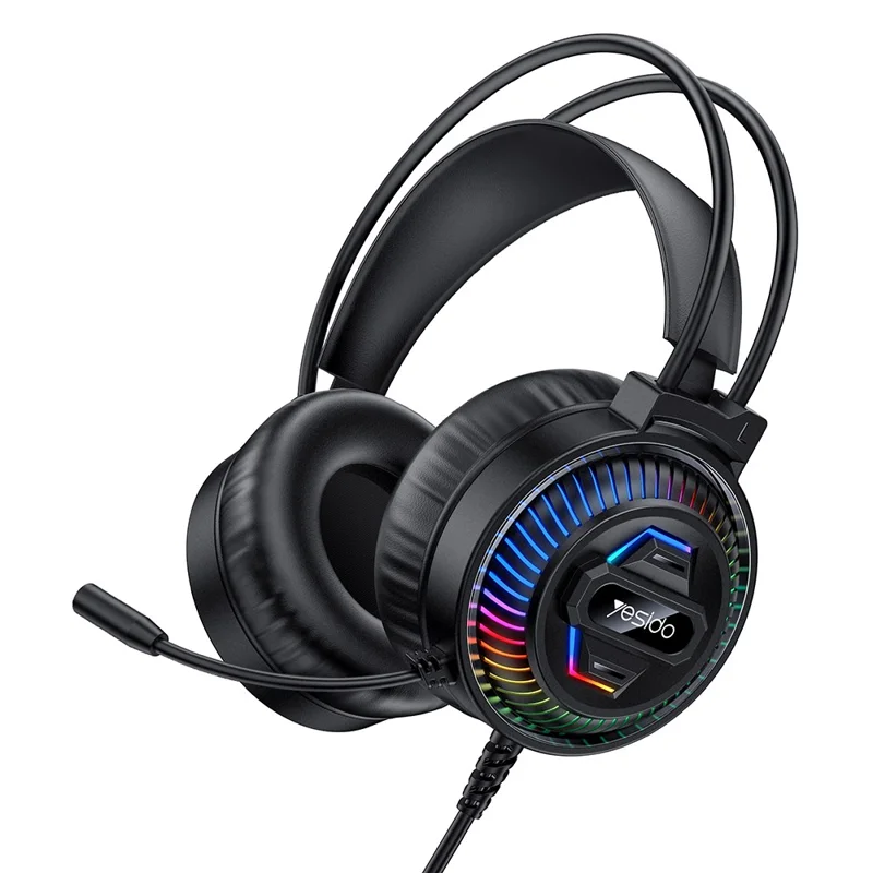 YESIDO EK06 Wired RGB Gaming Headset 40mm HD Speaker 360° Microphone Headphone for PC Computer
