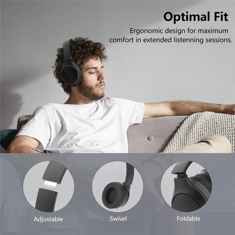 DJ16 Bluetooth-compatible Headphones 5.3 Wireless Over Ear 40mm Headset for Gaming Sports