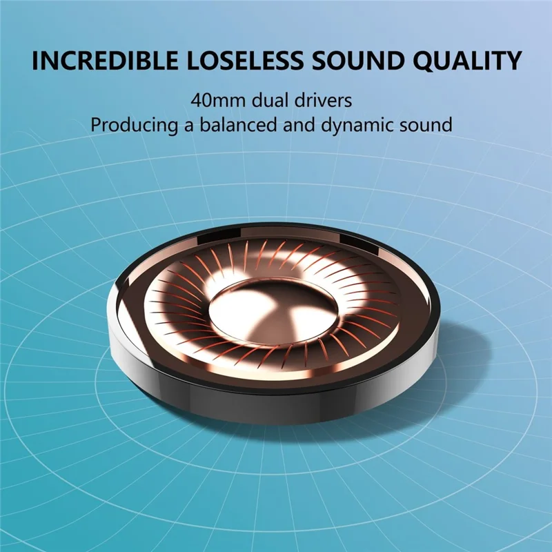 DJ16 Bluetooth-compatible Headphones 5.3 Wireless Over Ear 40mm Headset for Gaming Sports
