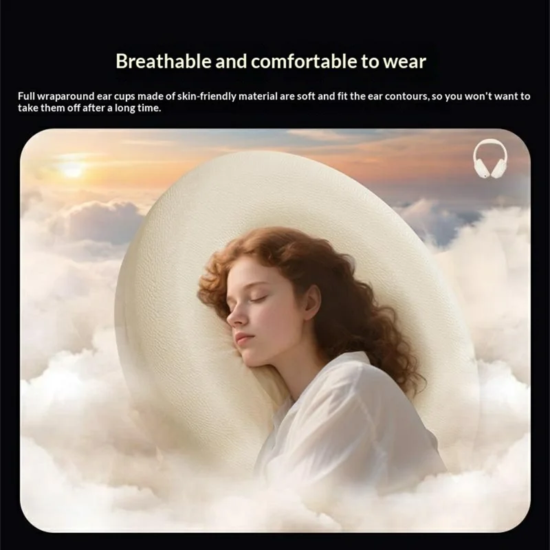 ERAZER L7 Pro Wireless Bluetooth-compatible Headphones ANC ENC Noise Cancelling Over Ear Headset for Gaming (Invested By Lenovo) - Beige