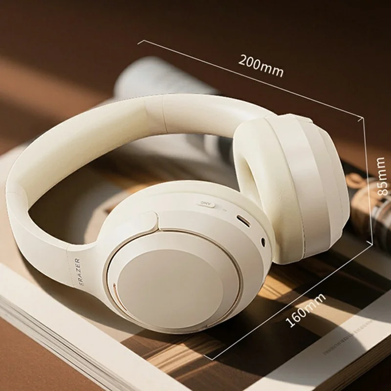 ERAZER L7 Pro Wireless Bluetooth-compatible Headphones ANC ENC Noise Cancelling Over Ear Headset for Gaming (Invested By Lenovo) - Beige