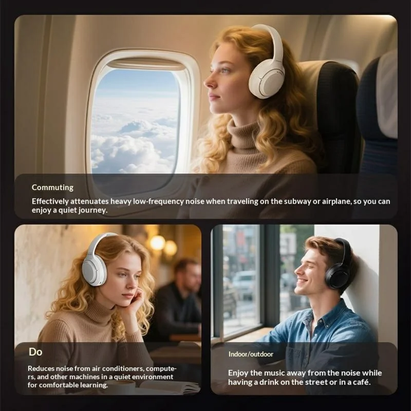 ERAZER L7 Pro Wireless Bluetooth-compatible Headphones ANC ENC Noise Cancelling Over Ear Headset for Gaming (Invested By Lenovo) - Beige