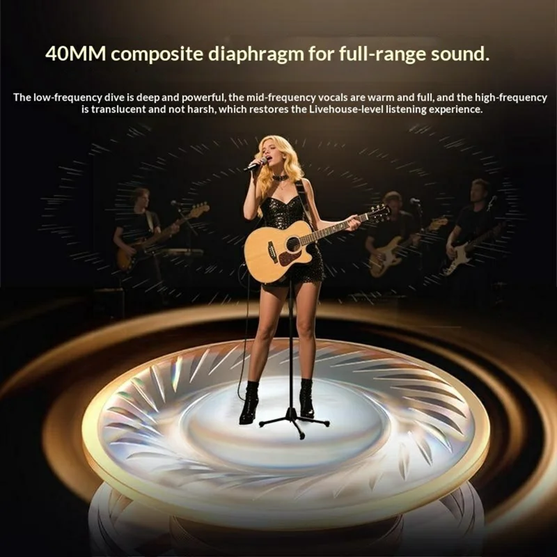 ERAZER L7 Pro Wireless Bluetooth-compatible Headphones ANC ENC Noise Cancelling Over Ear Headset for Gaming (Invested By Lenovo) - Beige