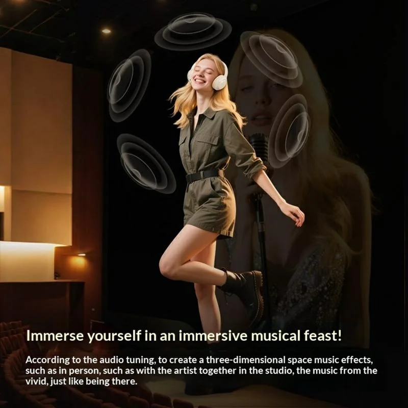 ERAZER L7 Pro Wireless Bluetooth-compatible Headphones ANC ENC Noise Cancelling Over Ear Headset for Gaming (Invested By Lenovo) - Beige