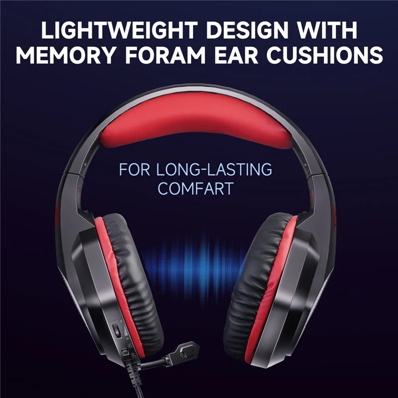 KOTION EACH G5000 Gaming Headset with Mic 7.1 Surround Sound RGB LED Headphones for PS4  /  PS5  /  PC  /  Xbox - Red