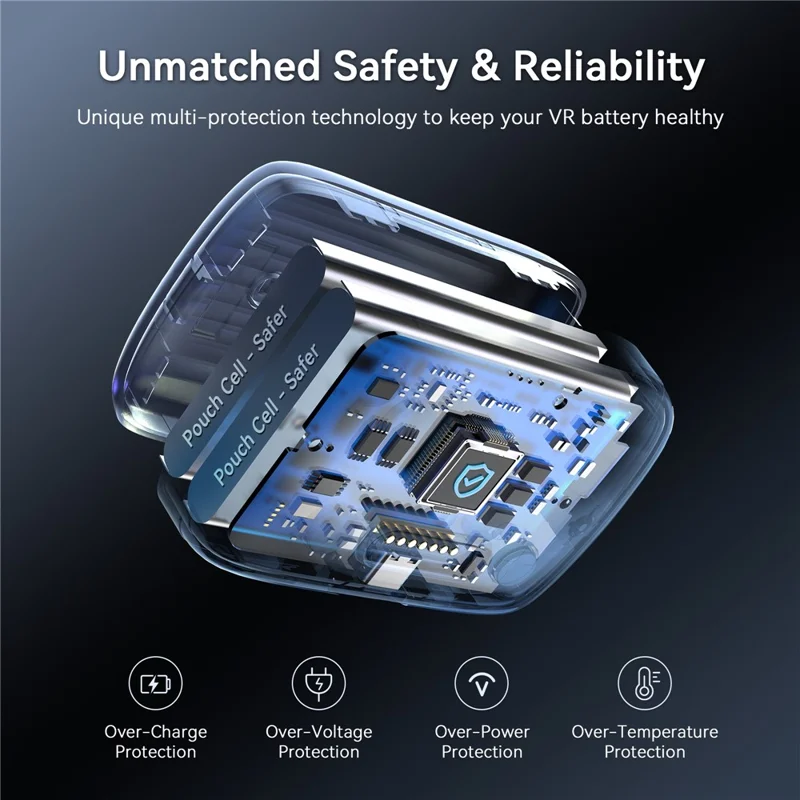 AMUR BS1 till Meta Quest 3 Laddningsbar batterihuvudband VR-headset med kylsystem - Vit