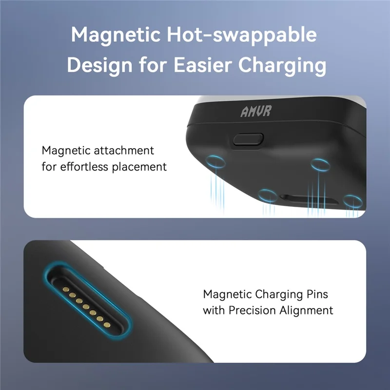 AMVR BP1 8000mAh Battery Pack Hot-Swappable Magnetic Power Bank for VR Headset Phone Tablet - White