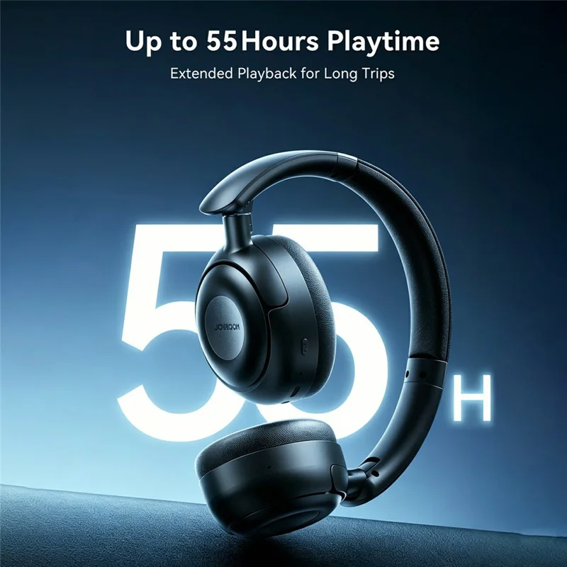 JOYROOM JR-JH3 Bluetooth-compatible Headphones Hybrid Active Noise Canceling Over-Ear Headset with 3.5mm Audio Cable - Black