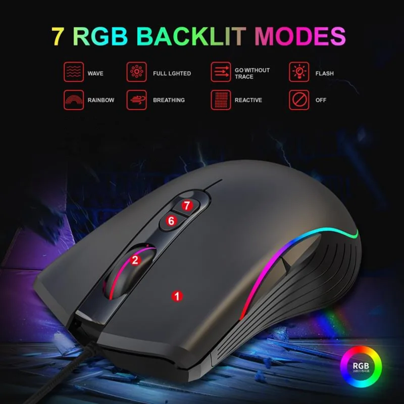 HXSJ P5+V100+A867 Gaming Keyboard Mouse Console Controller Adpater Converter Set for PS5  /  PS4 /  PS3  /  Xbox One  /  Xbox 360  /  Nintendo Switch - Black